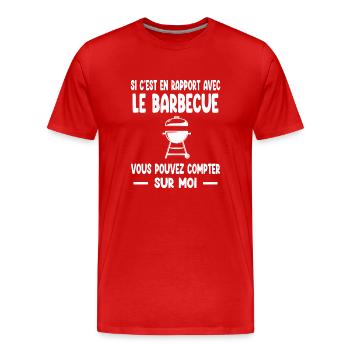 barbecue bbq drôle humour grille - T-shirt bio Premium Homme - rouge - Devant - Damien (186cm)