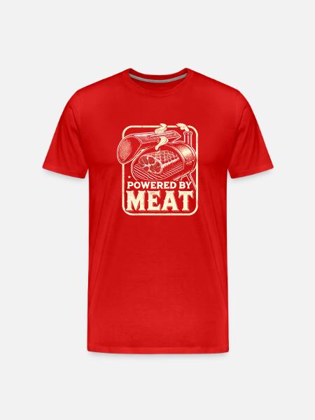 Powered by Fleisch - Männer Premium Bio T-Shirt - Rot