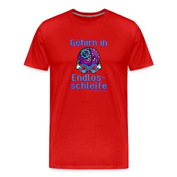 Le cerveau en boucle sans fin - T-shirt bio Premium Homme - rouge - Devant - Damien (186cm)