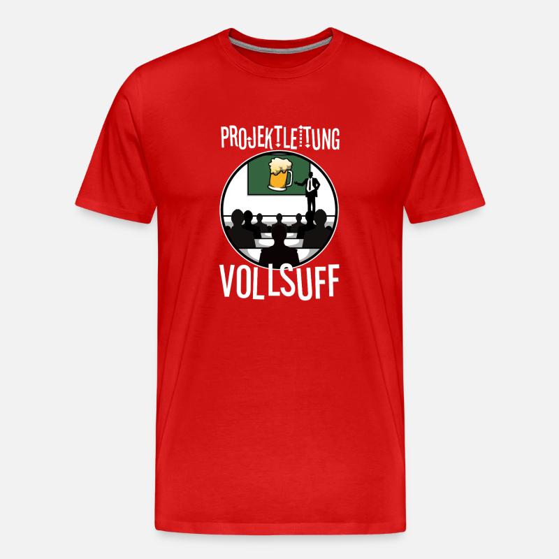 Projektleitung Vollsuff - Männer Premium Bio T-Shirt - Rot
