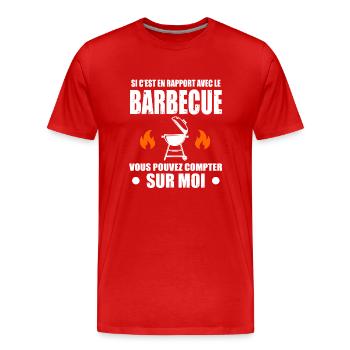 barbecue drôle humour drôle grille - T-shirt bio Premium Homme - rouge - Devant - Damien (186cm)