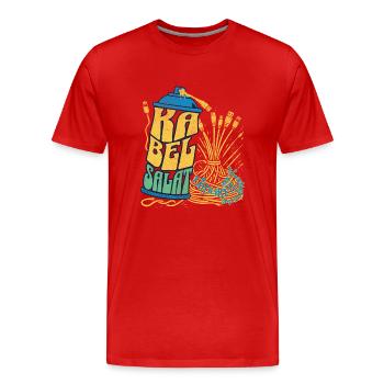 L’encombrement des câbles comme compétence artistique - T-shirt bio Premium Homme - rouge - Devant - Damien (186cm)
