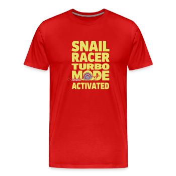 Snail Racing -enthusiast Coureur lent et régulier - T-shirt bio Premium Homme - rouge - Devant - Damien (186cm)