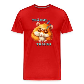 HAMSTER SOMMEIL RÊVEUR RÊVEUR - T-shirt bio Premium Homme - rouge - Devant - Damien (186cm)