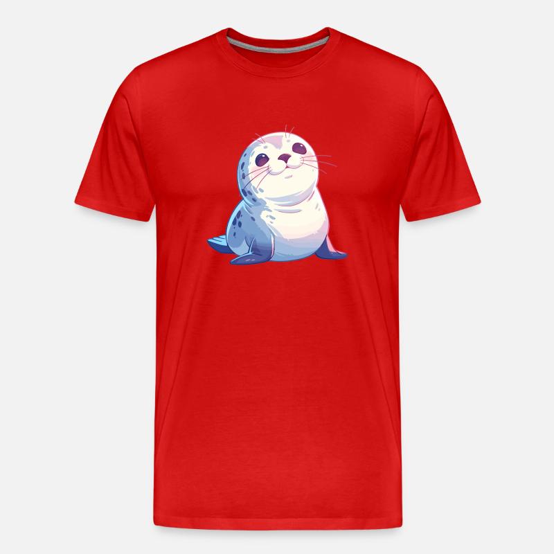 Robben Robbe - Männer Premium Bio T-Shirt - Rot