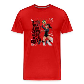 Soft-serve? Then off to the – volleyball - Men's Premium Organic T-Shirt - red - Front - Damien (186cm)
