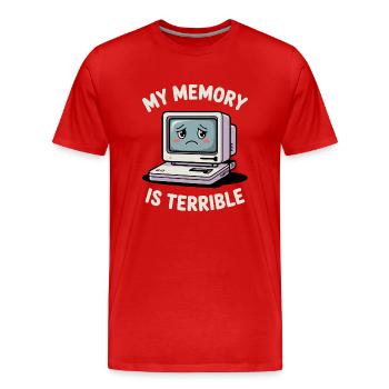 Ma mémoire est terrible Drôle d’ordinateur Drôle de codage - T-shirt bio Premium Homme - rouge - Devant - Damien (186cm)