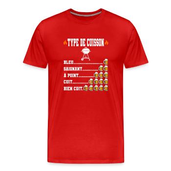 barbecue humour apéro bière bbq cuisson grille - T-shirt bio Premium Homme - rouge - Devant - Damien (186cm)