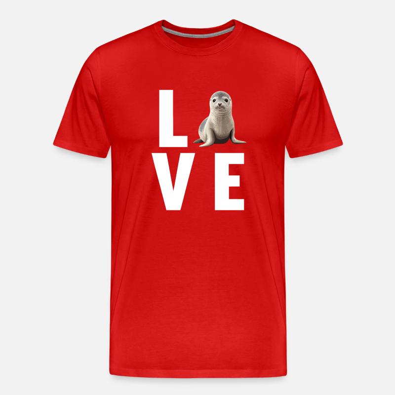 Robben Robbe - Männer Premium Bio T-Shirt - Rot
