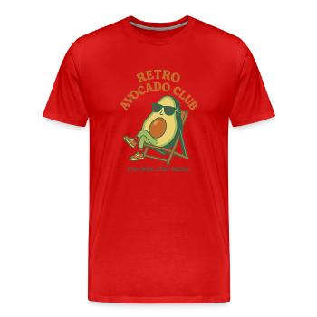 Avocat rétro avec lunettes de soleil - T-shirt bio Premium Homme - rouge - Devant - Damien (186cm)