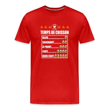 barbecue humour cuisson apéro bière bbq - T-shirt bio Premium Homme - rouge - Devant - Damien (186cm)