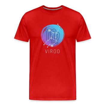 Horoscope du zodiaque Vierge Signe du zodiaque - T-shirt bio Premium Homme - rouge - Devant - Damien (186cm)