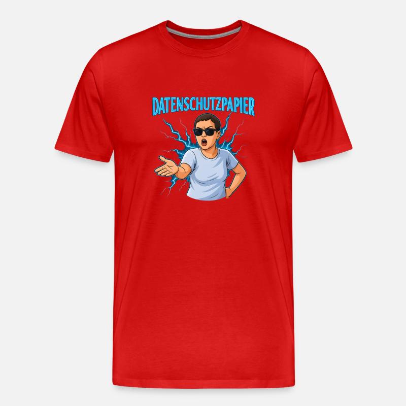 Datenschutzpapier – Satire Design - Männer Premium Bio T-Shirt - Rot