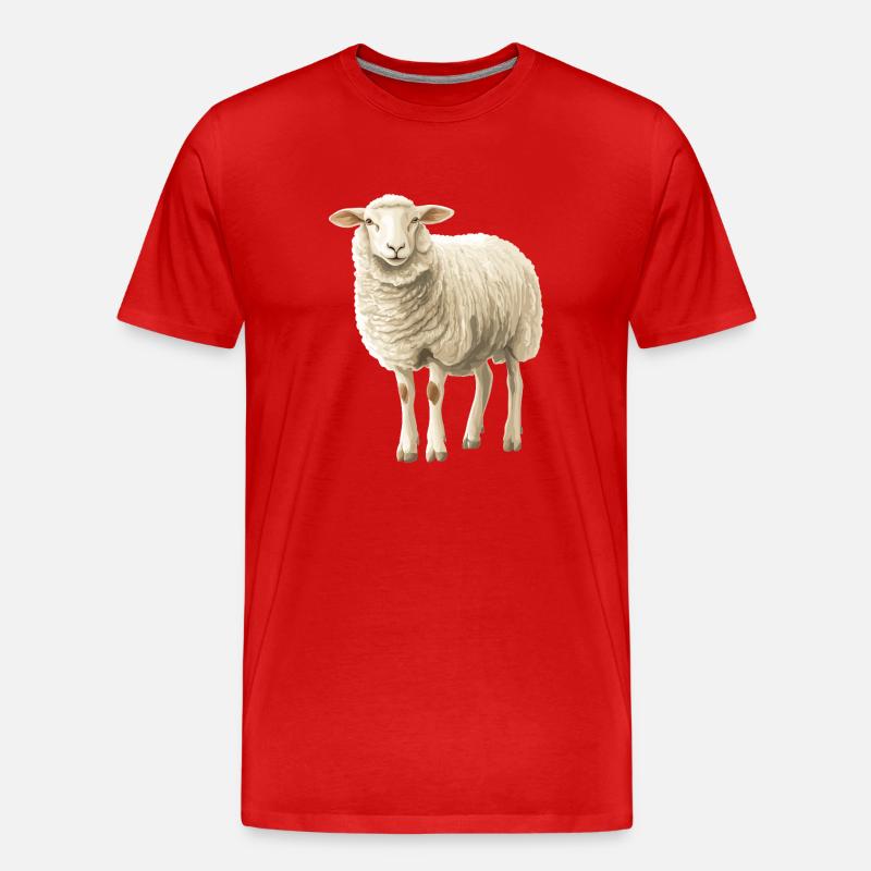 Schafe Schaf - Männer Premium Bio T-Shirt - Rot
