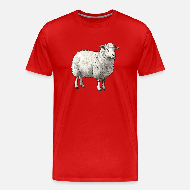 Schafe Schaf - Männer Premium Bio T-Shirt - Rot