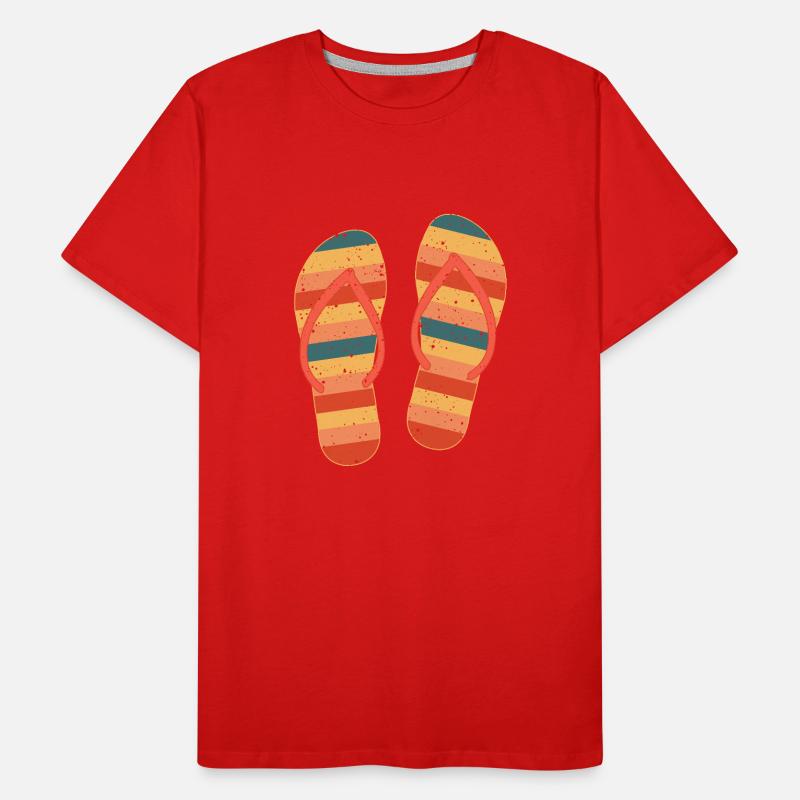 Summer Vibes With Flip Flops Beach Top Men's Premium Organic T-Shirt