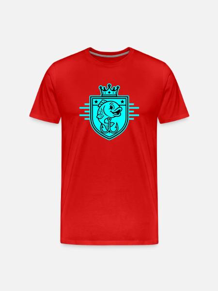 Fishhook Fish Comic - Men's Premium Organic T-Shirt - red