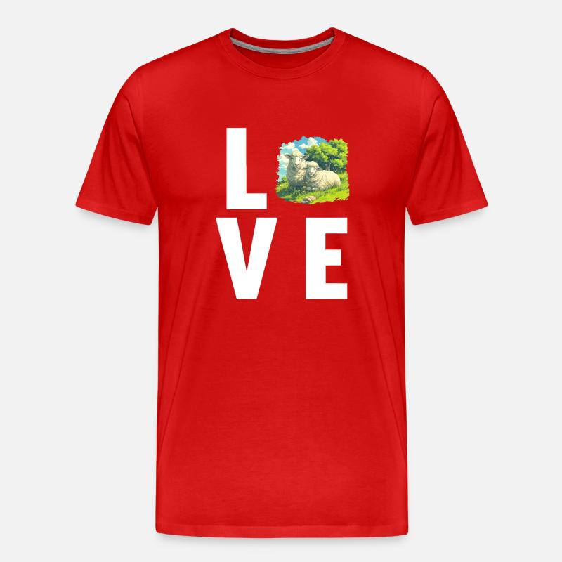 Schafe Schaf - Männer Premium Bio T-Shirt - Rot