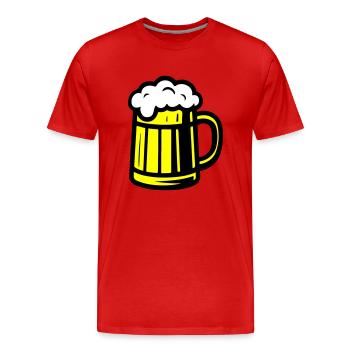Beer Glass Beer Mug - Men's Premium Organic T-Shirt - red - Front - Damien (186cm)