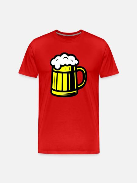 Bier Glas Bierkrug - Männer Premium Bio T-Shirt - Rot