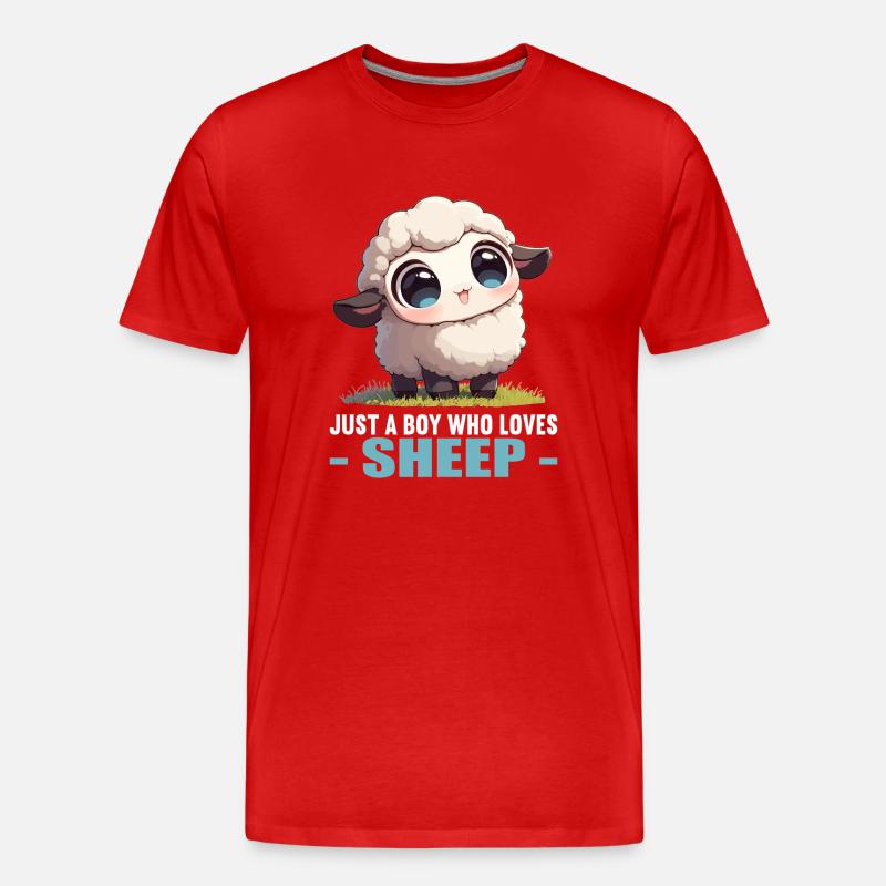 Schafe Schaf - Männer Premium Bio T-Shirt - Rot