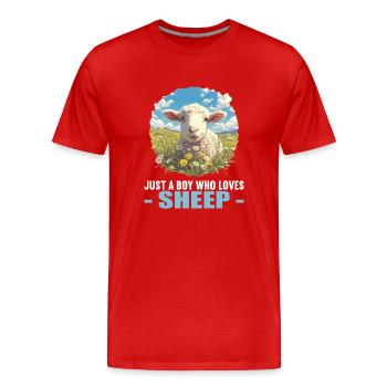 Mouton Mouton - T-shirt bio Premium Homme - rouge - Devant - Damien (186cm)