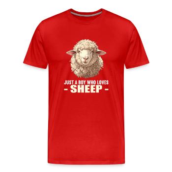 Mouton Mouton - T-shirt bio Premium Homme - rouge - Devant - Damien (186cm)