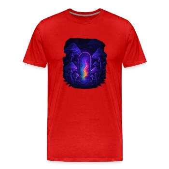 Magic Mushroom - Pilzwald Portal - Männer Premium Bio T-Shirt - Rot - Vorne - Damien (186cm)