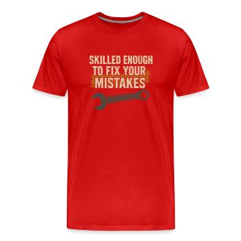 Diesel mechanics Proud mechanics - Men's Premium Organic T-Shirt - red - Front - Damien (186cm)