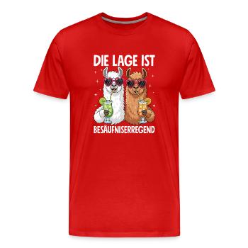 La situation est l’ivresse - T-shirt bio Premium Homme - rouge - Devant - Damien (186cm)
