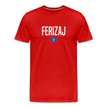 Ferizaj, Kosovo - Men's Premium Organic T-Shirt - red - Front - Damien (186cm)