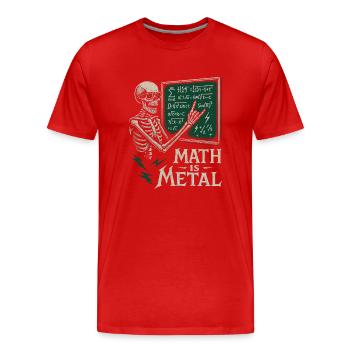 Mathe Ist Metal Skelett Tafel Rock - Männer Premium Bio T-Shirt - Rot - Vorne - Damien (186cm)