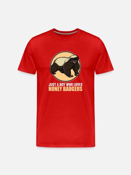 Honey Badger Honigsdachs - Männer Premium Bio T-Shirt - Rot