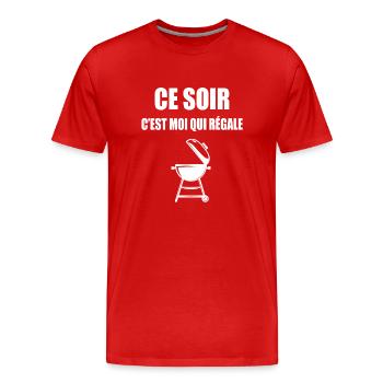 barbecue moi qui régale humour bbq - T-shirt bio Premium Homme - rouge - Devant - Damien (186cm)