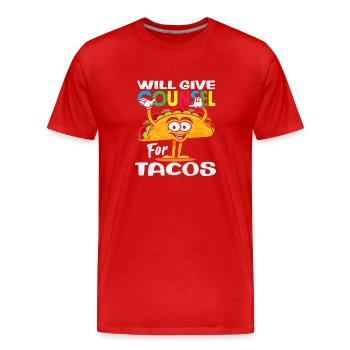 School counselor offers advice for tacos - Men's Premium Organic T-Shirt - red - Front - Damien (186cm)