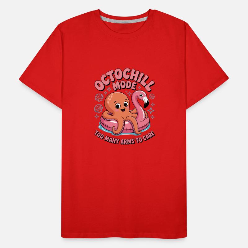 Octochill, mignon design de pieuvre T-shirt bio Premium Homme