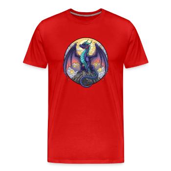 Purple Dragon - Männer Premium Bio T-Shirt - Rot - Vorne - Damien (186cm)
