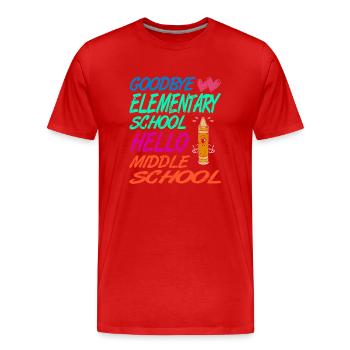 Goodbye Elementary Hello Middle School Journey - Men's Premium Organic T-Shirt - red - Front - Damien (186cm)