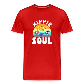 Âme hippie - T-shirt bio Premium Homme - rouge - Devant - Damien (186cm)