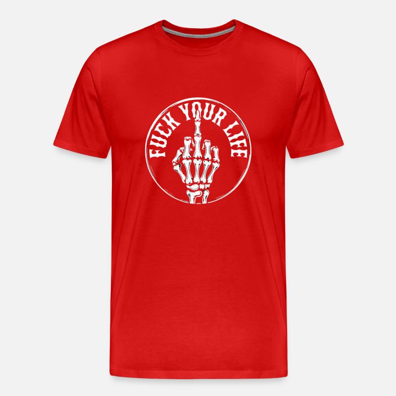 FICK DEIN LEBEN - Männer Premium Bio T-Shirt - Rot