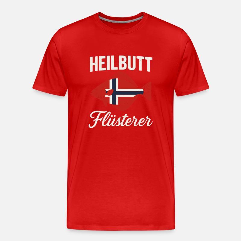 Heilbutt Flüsterer Norwegen Flagge - Männer Premium Bio T-Shirt - Rot