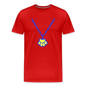 Chat patte chien animal collier ras de cou bijoux - T-shirt bio Premium Homme - rouge - Devant - Damien (186cm)