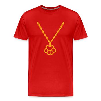 Chat patte chien animal collier ras de cou bijoux - T-shirt bio Premium Homme - rouge - Devant - Damien (186cm)