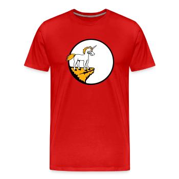 Unicorn Cliff Moon Evil Angry Bad Mood - Men's Premium Organic T-Shirt - red - Front - Damien (186cm)