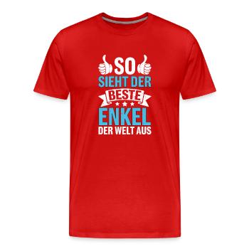 So Sieht Der Beste Enkel Der Welt Aus - Männer Premium Bio T-Shirt - Rot - Vorne - Damien (186cm)