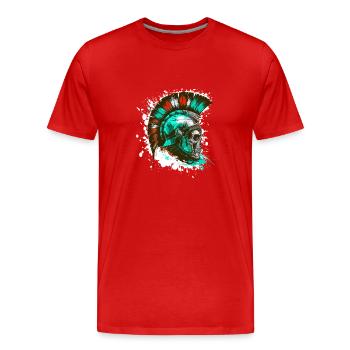 Casque Spartan Skull - T-shirt bio Premium Homme - rouge - Devant - Damien (186cm)
