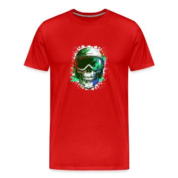 Ski Skull Lunettes de ski - T-shirt bio Premium Homme - rouge - Devant - Damien (186cm)