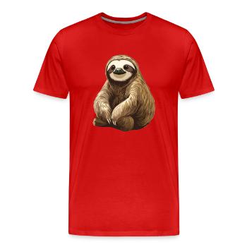 Faultiere Faultier - Männer Premium Bio T-Shirt - Rot - Vorne - Damien (186cm)