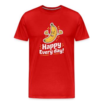 HEUREUX TOUS LES JOURS - T-shirt bio Premium Homme - rouge - Devant - Damien (186cm)