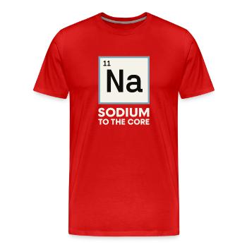 Salt Lover Sodium Dependent Nacl Meme - Men's Premium Organic T-Shirt - red - Front - Damien (186cm)